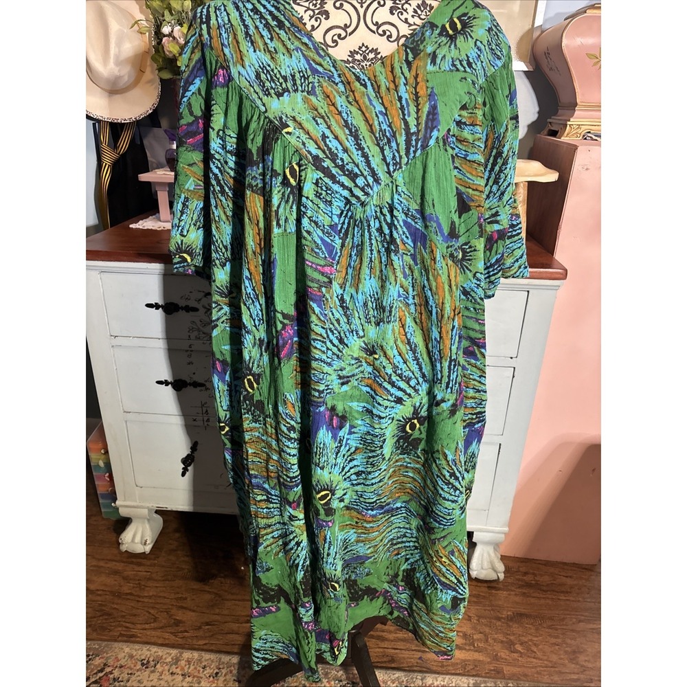 Sante Classics One Size  Boho Grannycore  Patio/ House Dress. Pockets. Cotton.